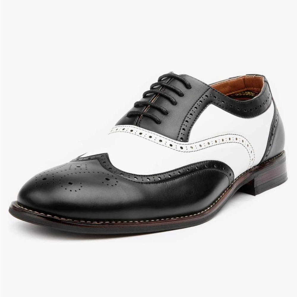 Men’s Size 13 Oxford by Ferro Aldo - Black & White Wingtip Dress Shoes, New